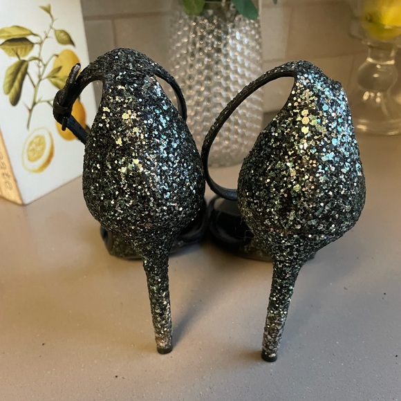 SAINT LAURENT Glitter Amber 105 Ankle Strap Sandals - Picture 6 of 11